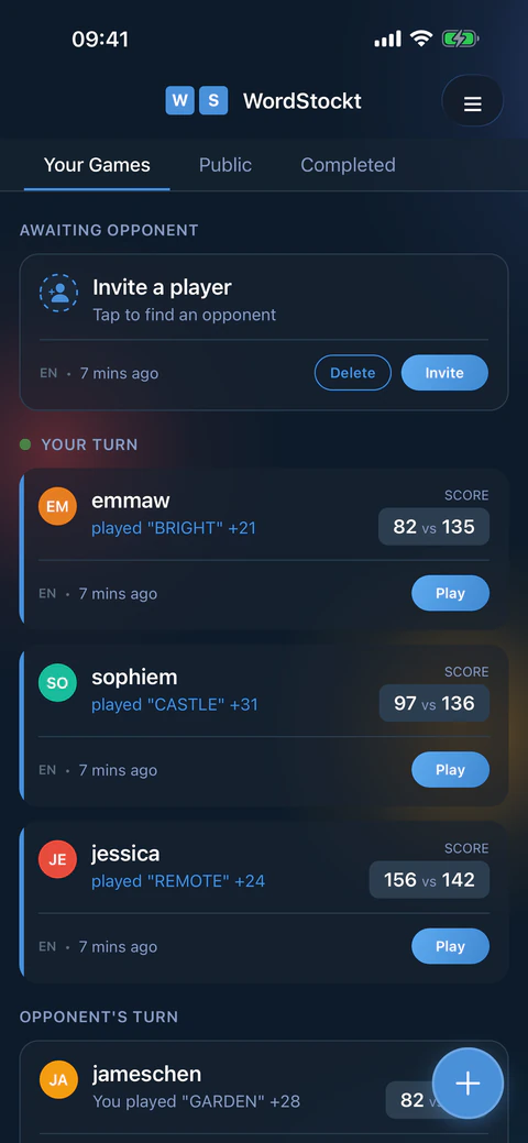WordStockt games list