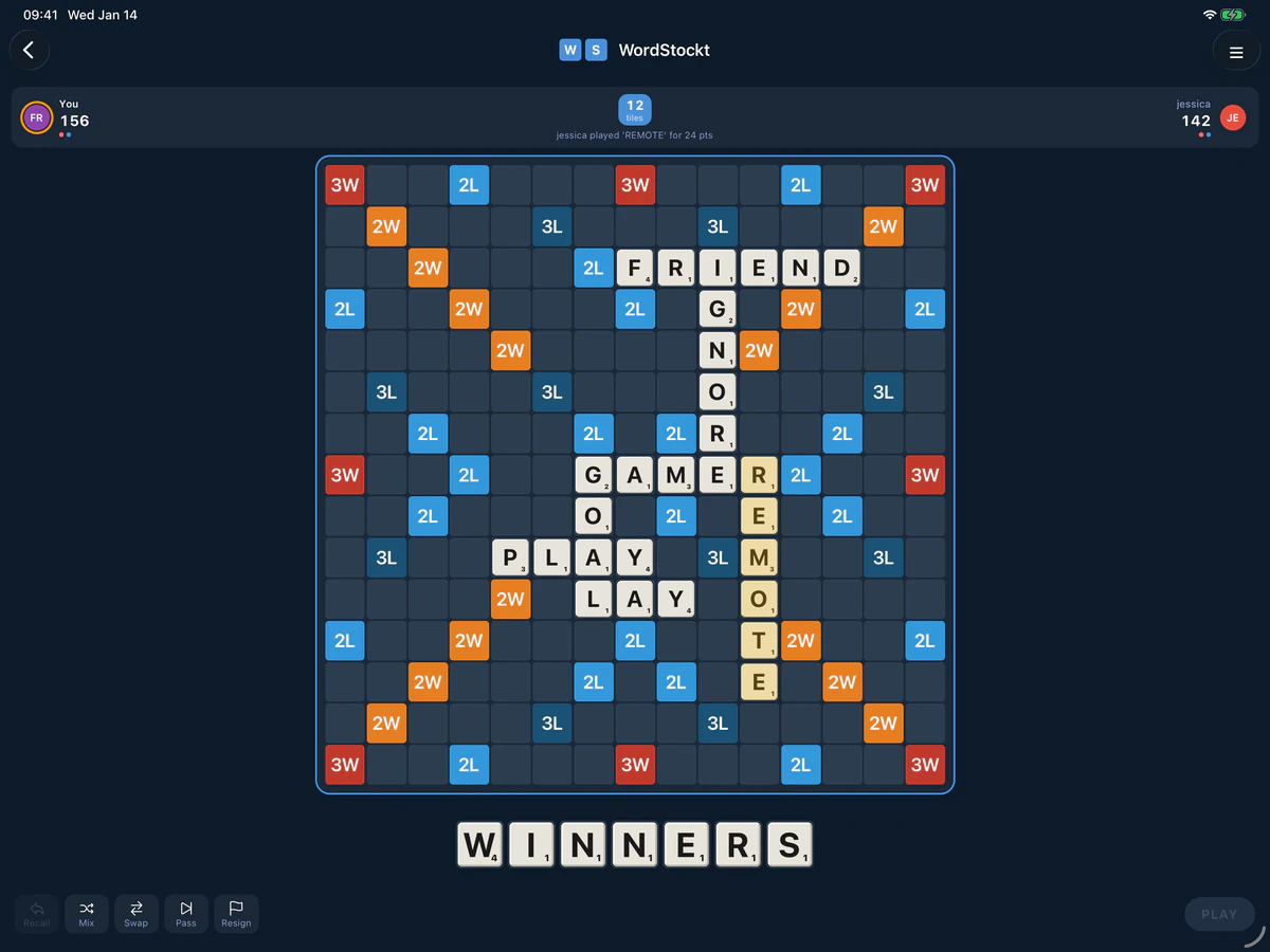 WordStockt on iPad